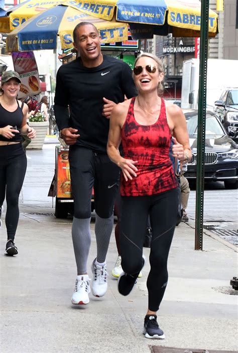 NEW YORK NY JUNE 02 T J Holmes And Amy Robach Are Seen On June 02