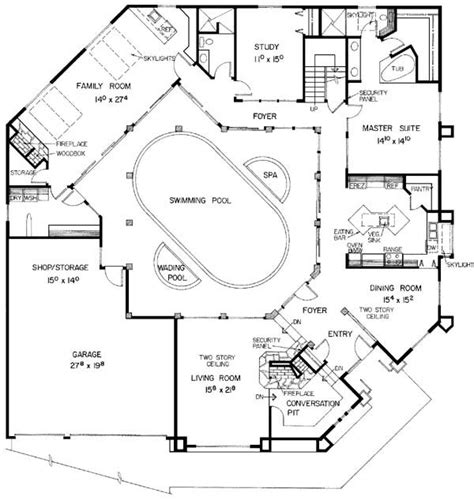 Mediterranean House Plan Chp 43377 At Pool House