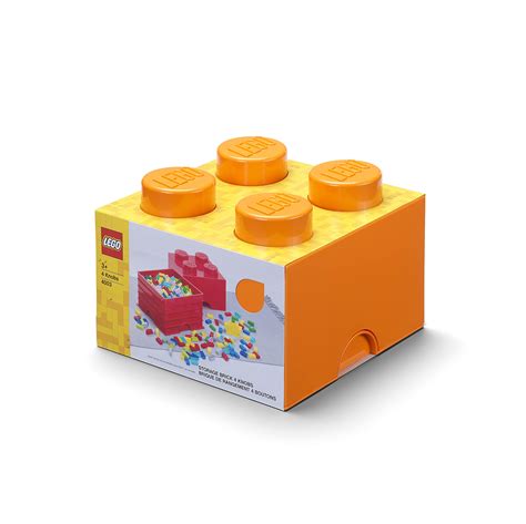 buy lego brick 4 knobs stackable storage box bright orange 5 7 litre online at desertcartuae