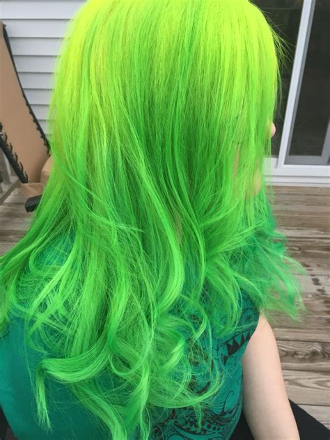 Neon Yellow Green Hair Dye Park Art