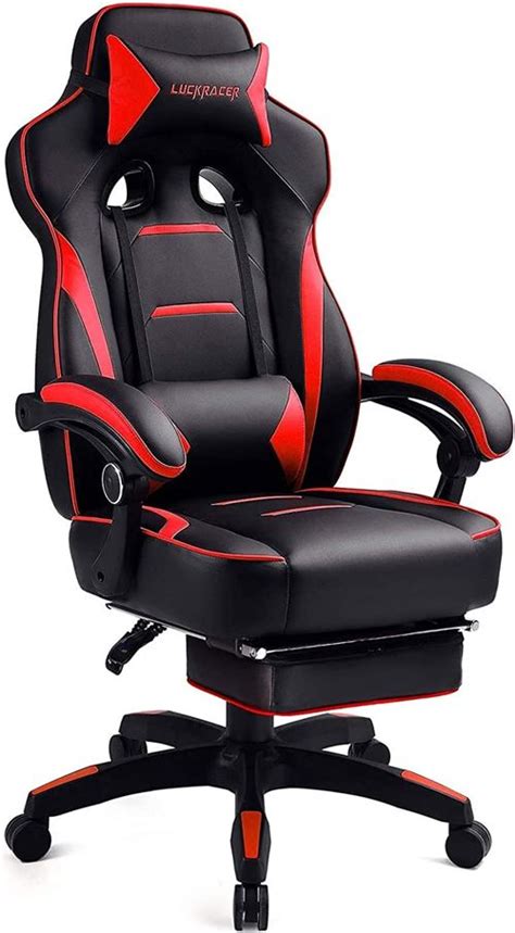 Chaise Gaming Luckracer Fauteuil Gamer Avec Repose Pieds Et Accoudoirs