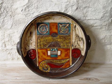 Wall Hanging Pottery Plate Wall Decor Kitchen Decor Etsy