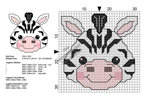 Links preceded by a plus sign (+) require free registration (to that particular site, not to cross stitch pattern central) before viewing. Baby zebra small free cross stitch pattern 30x30 (With ...