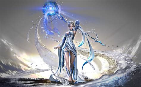 Artstation Water Magician Hyun Gi Kim Warrior Girl Fantasy Warrior