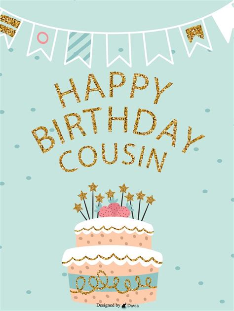 Cake And Stars Happy Birthday Cousin Birthday And Greeting Cards By