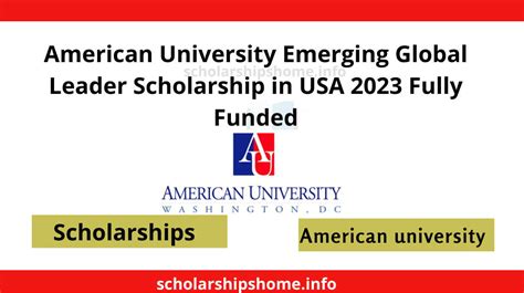 American University Emerging Global Leader Scholarship In Usa 2023