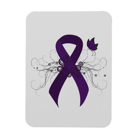 Purple Awareness Ribbon With Butterfly Magnet Uk