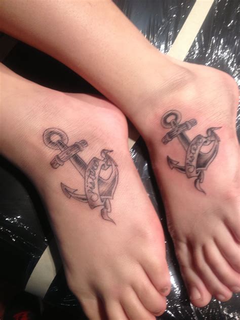 Sister anchor tattoos cute sister tattoos matching sister tattoos bff tattoos arrow tattoos feather tattoos mini tattoos finger tattoos tattoo you. Sister ink that my sister and I got done. Foot anchor ...