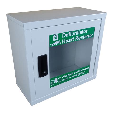 Alarmed aed wall cabinet holds aed plus (on a bracket without the carry case) and one spare set of electrodes. UNIVERSAL AED DEFIBRILLATOR CABINET WITH ALARM - Storage ...