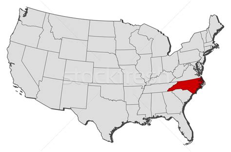 Us Map With North Carolina Highlighted
