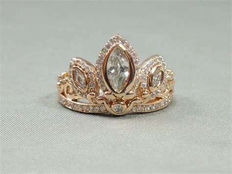 Rapunzel Rose Gold Tiara Princess Ring Tangled Crown Crystals