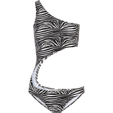 Norma Kamali Shane Cutout Printed Swimsuit Liked On Polyvore