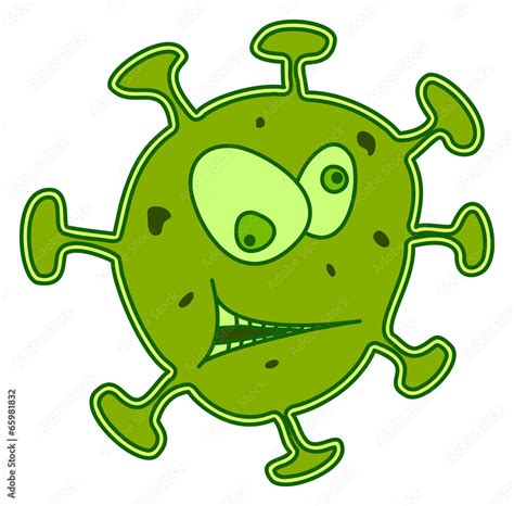 Green Cartoon Germ Character Illustration Stock Adobe Stock