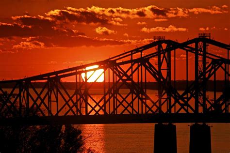 The Mississippi River Bridge At Natchez At Sunset Photograph By Jim