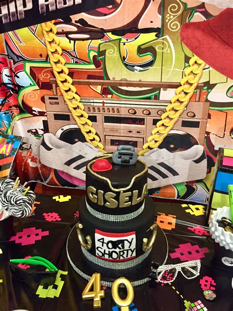 my cake 40th bday—old school 80 s and 90 s birthday hip hop party culture club vibe inspired