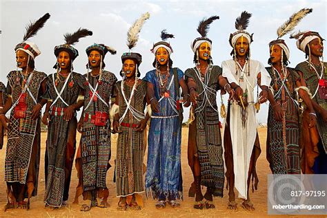 Wodaabe Bororo Men Gerewol Festival Niger Stock Photo