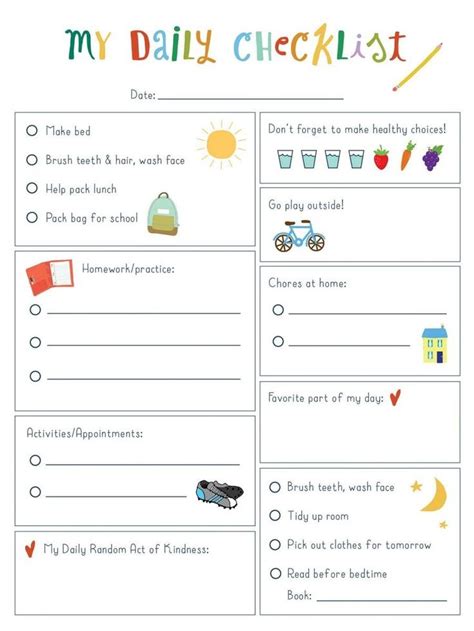 Free Printable Daily Checklist Web Daily Task List Template You Can Use