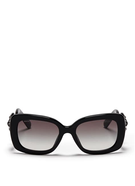 Lyst Prada Ornate Crystal Oversized Acetate Sunglasses In Black