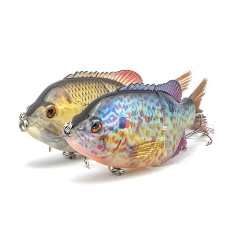 Single Joint Bluegill Swimbait With Fiber Tail Lifelike Gliding Action