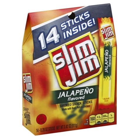 Slim Jim Jalapeno Smoked Snack Sticks 14 Ct