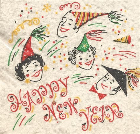 Happy Vintage New Year Wishes Vintage Newyears Cards Vintage Happy