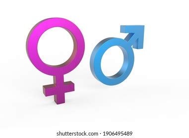 D Render Male Female Symbols Blue Stock Illustration