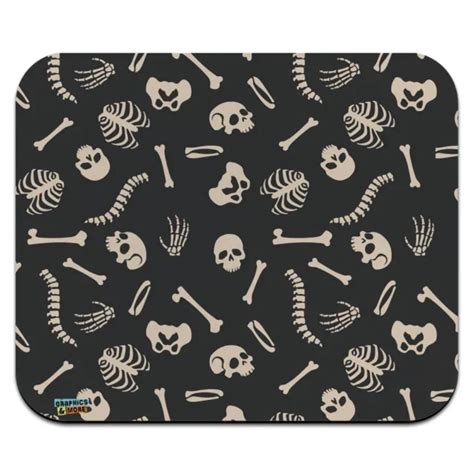 Skeleton Skull Bones Rib Cage And Femur Low Profile Thin Mouse Pad