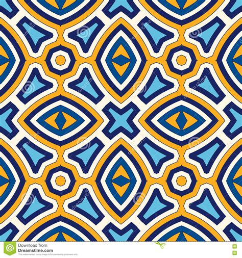 Bright Ethnic Abstract Background Seamless Pattern With Symmetric