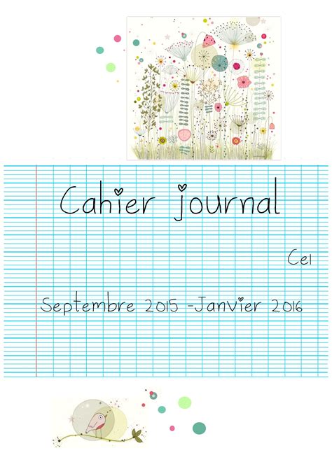 Couverture De Cahier Journal 1 2015 2016 école Pinterest Cahier