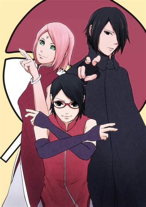 You Will Probably Get Poked XD Sakura Sarada Sasuke Uchiha Anime Naruto Sakura