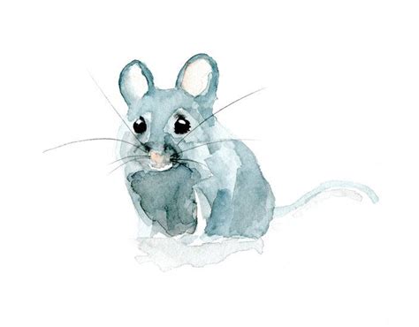 Mouse Watercolor Painting Giclee Print Animal Painting Watercolor