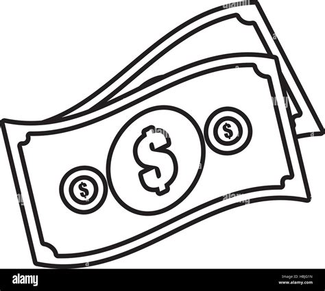 Money Bills Cash Dollar Design Outline Vector Illustration Eps Stock Vector Image Art Alamy