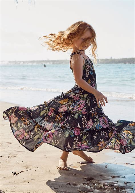 Sweet As Pie Shirred Maxi Dress Delilah Floral Black Little Auguste