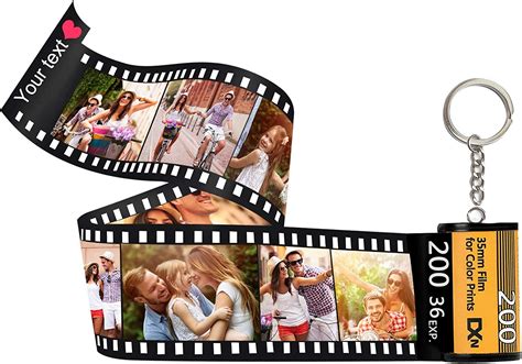 Personalised Custom Photo Picture Camera Film Roll Keychains With Photo