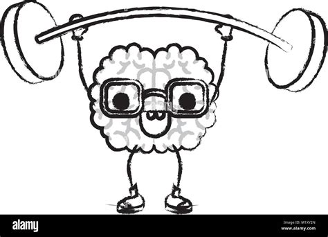 Cartoon With Glasses Train The Brain With Happy Expression In Black