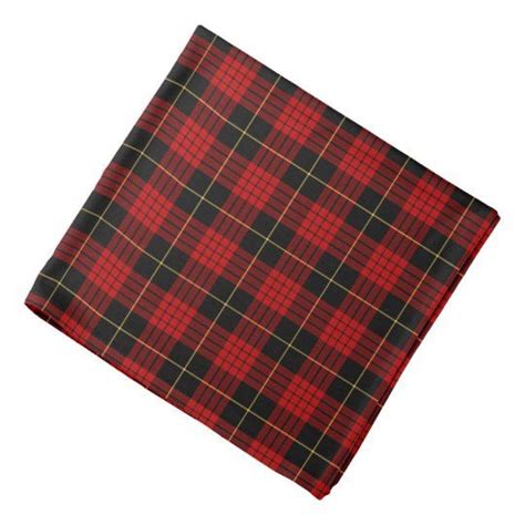 Macqueen Clan Tartan Red And Black Plaid Bandana Red And