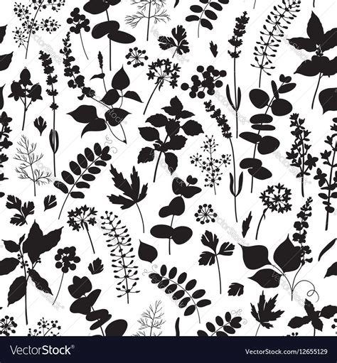 Floral Silhouette Pattern Royalty Free Vector Image