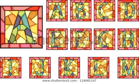 Set Mosaic Alphabet Capital Letters Stained Stock Vector Royalty Free
