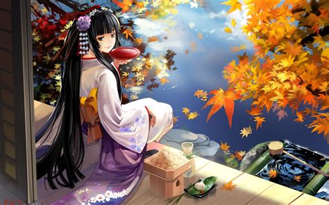 Long Black Haired Female Anime Character Hd Wallpaper Wallpaper Flare