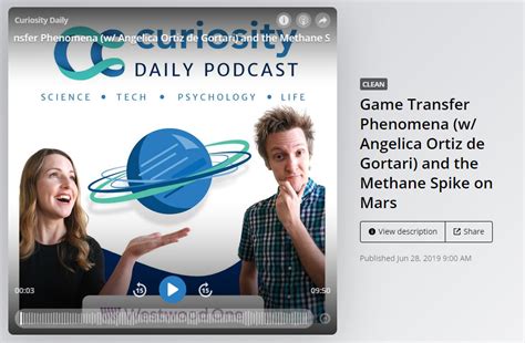 curiosity daily podcast featuring game transfer phenomena game transfer phenomena