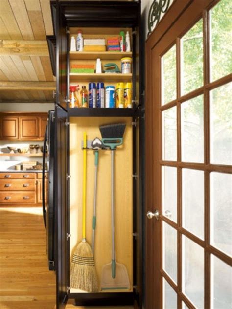Portable free standing broom closets are a great way to organize cleaning supplies and other products. Broom Closet | Cleaning cabinets, Kitchen storage ...