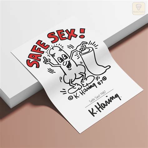 Keith Haring Poster Keith Haring 1987 Safe Sex Poster Keithharingstore