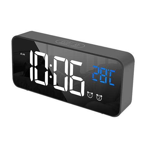 Amazonebay Hot Selling Popular Digital Black Led Mirror Alarm Clock