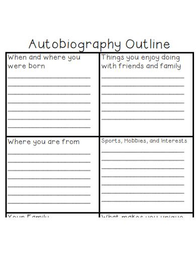 How To Write An Autobiography Outline Examples