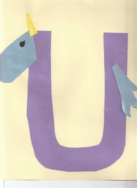 U Is For Unicorn Alphabet Craft Preschool Letter Crafts Alphabet