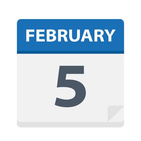 Number 5 February Calendar Calendar Date Stock Photos Pictures