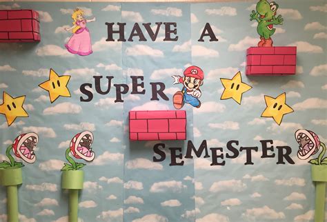 Super Mario Bulletin Board Hallway Bulletin Boards College Bulletin