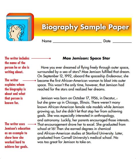 Free Biography Samples In Pdf Ms Word Google Docs Apple Pages
