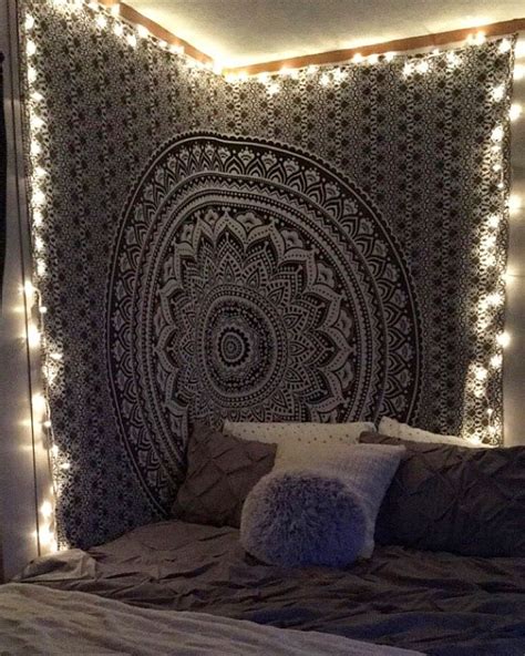 Indian Black Tapestry In 2021 Edgy Bedroom Room Design Bedroom Room