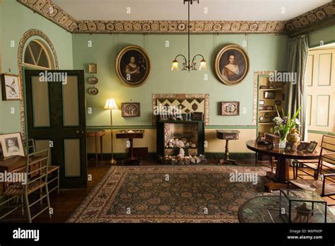 Interior Inside The Drawing Room With Shell Decorated Fireplace At A La